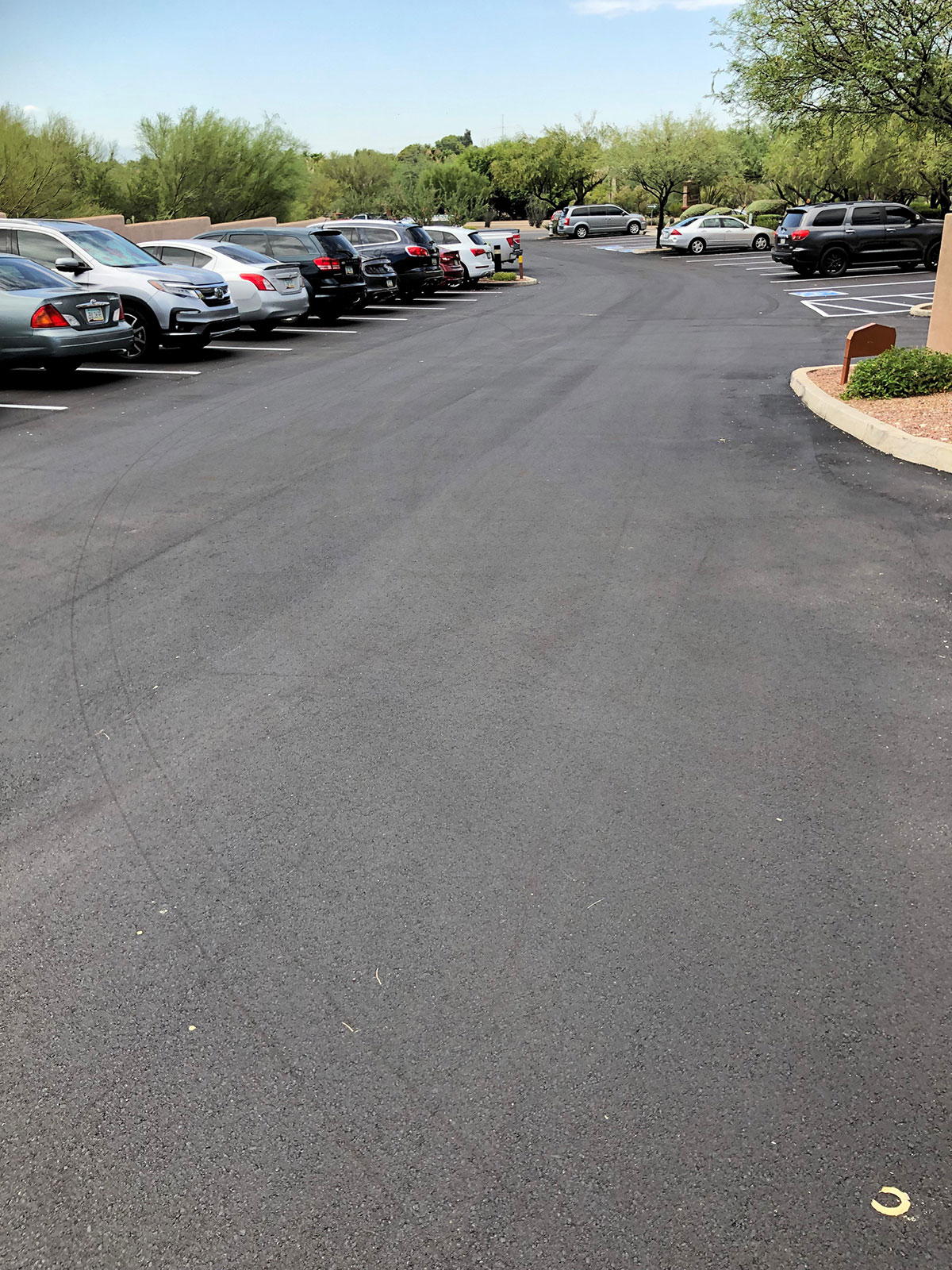 Overlay and striping of a commercial parking lot